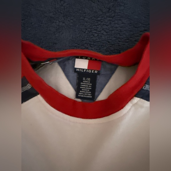 Tommy Hilfiger Red and White Crew Neck Shirt - Picture 2 of 3